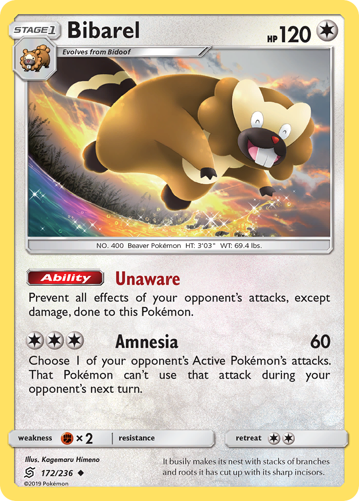 Bibarel 172/236 Uncommon card from Unified Minds