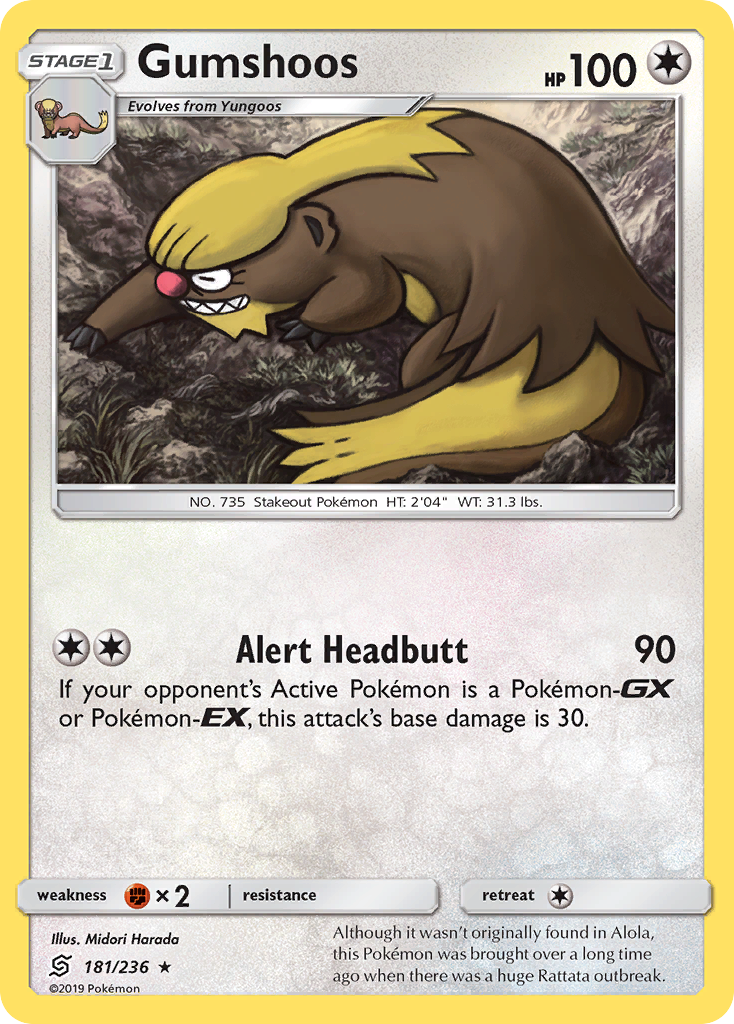 Gumshoos 181/236 Rare card from Unified Minds