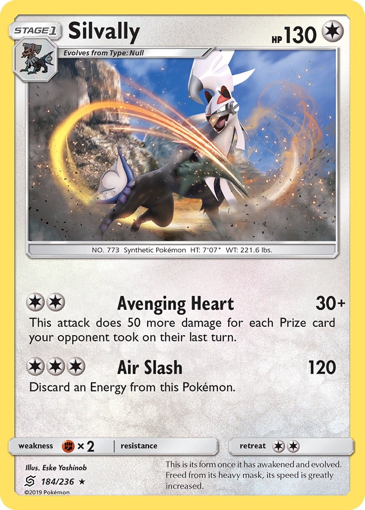 Silvally 184/236 Rare Holo card from Unified Minds