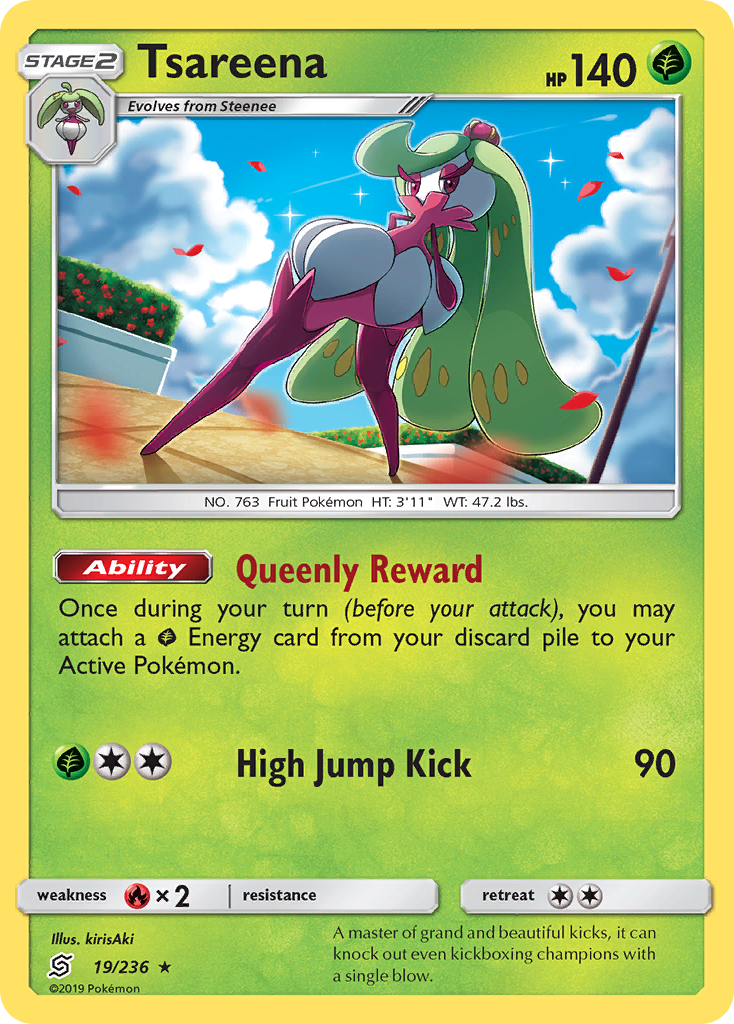Tsareena 19/236 Rare Holo card from Unified Minds