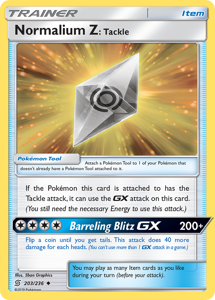 Normalium Z: Tackle 203 Uncommon card from Unified Minds