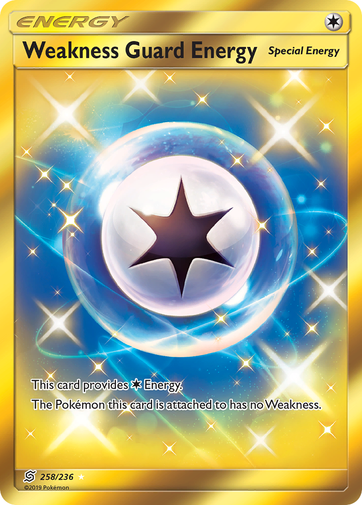 Weakness Guard Energy 258 Rare Secret card from Unified Minds