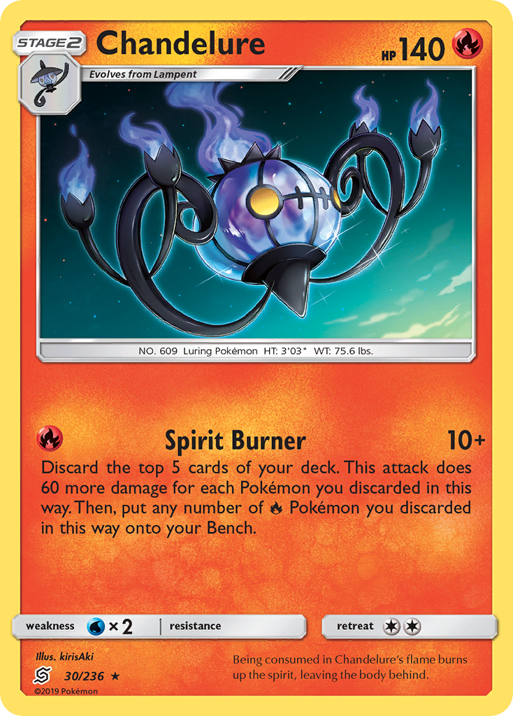 Chandelure 30 Rare Holo card from Unified Minds