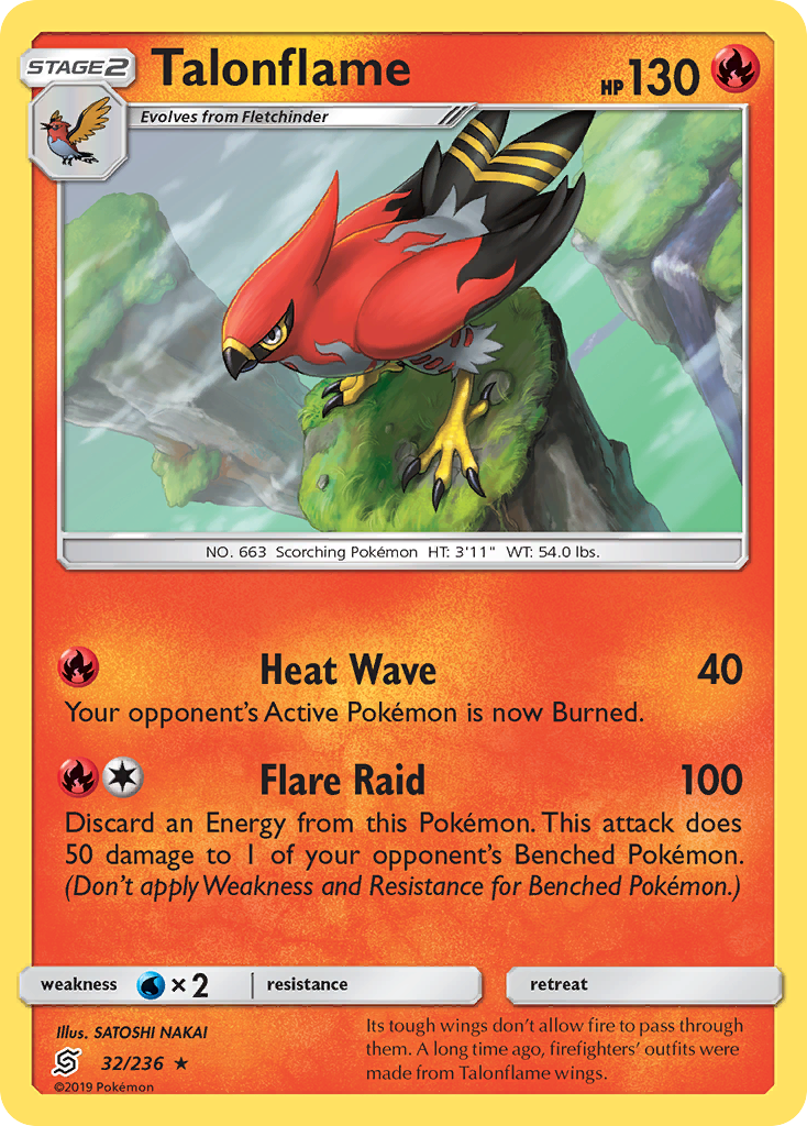 Talonflame 32 Rare card from Unified Minds