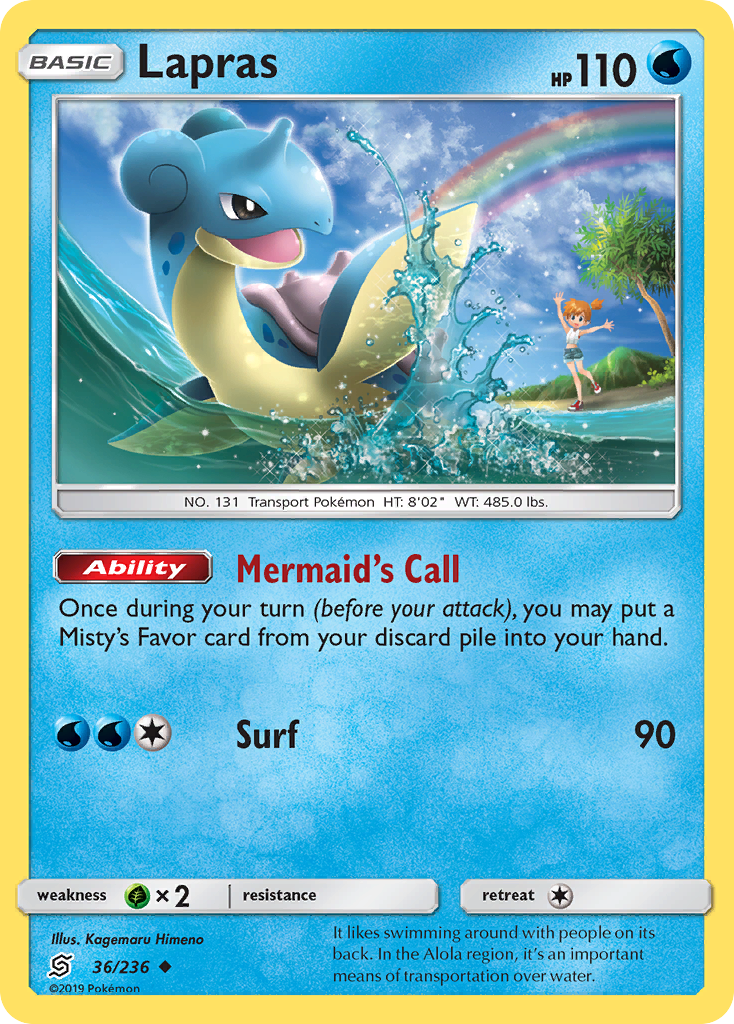 Lapras 36/236 Uncommon card from Unified Minds