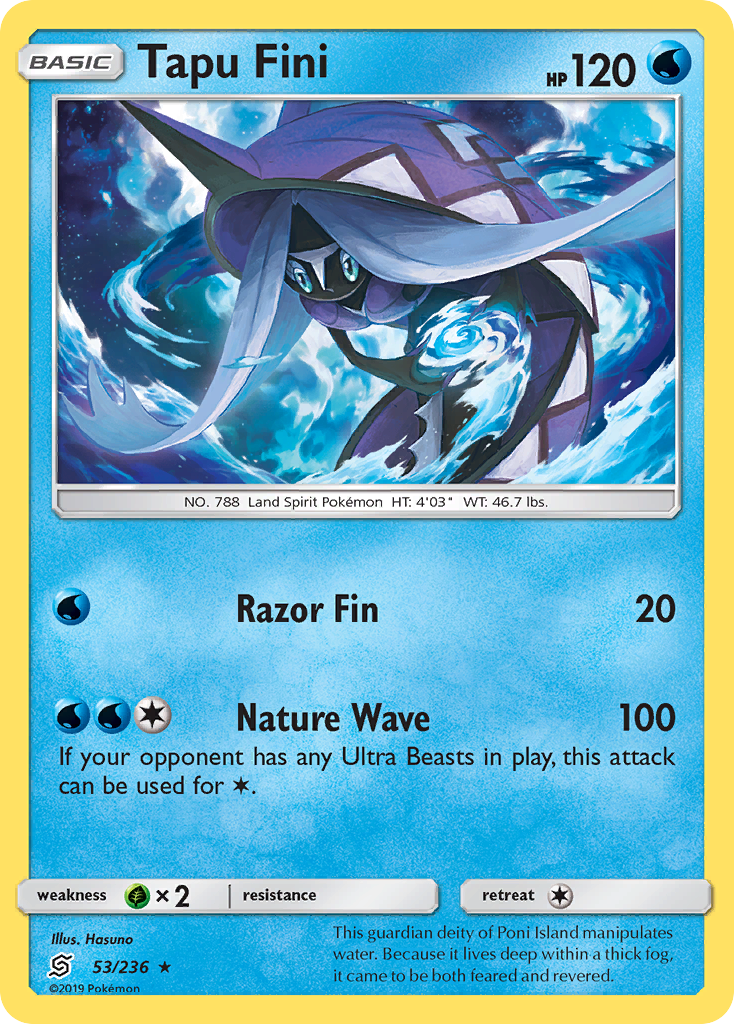 Tapu Fini 53 Rare card from Unified Minds