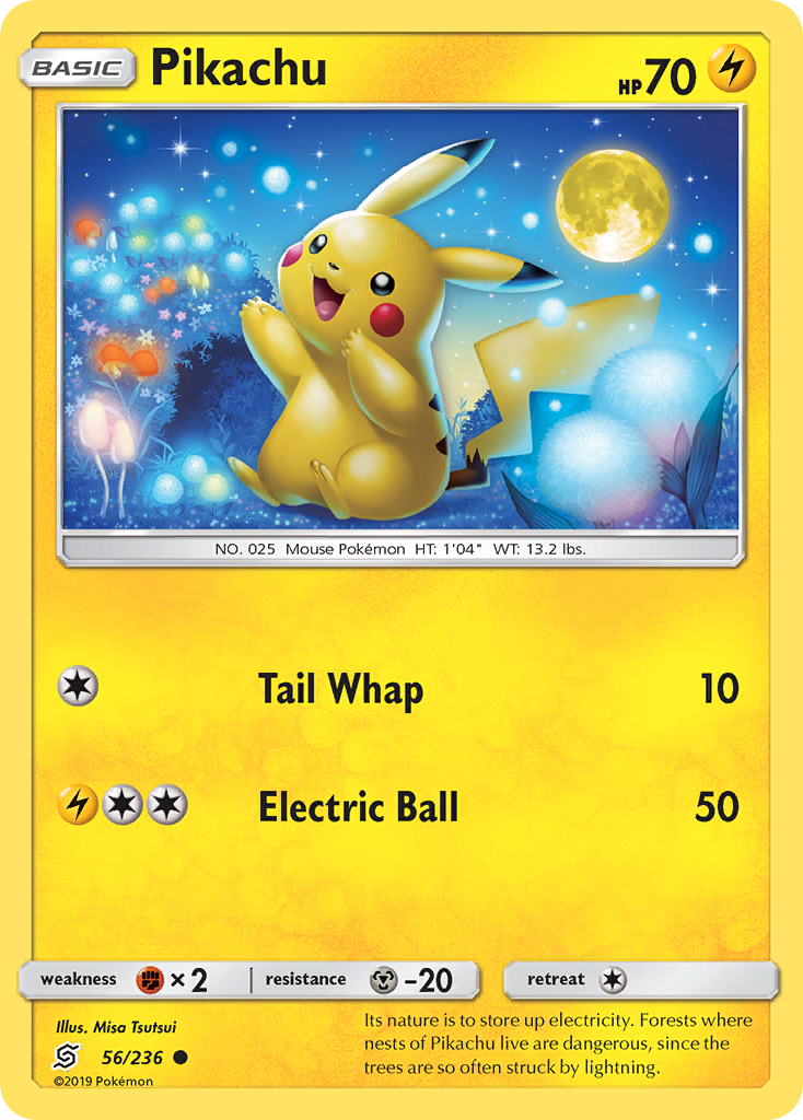 Pikachu 56 Common card from Unified Minds