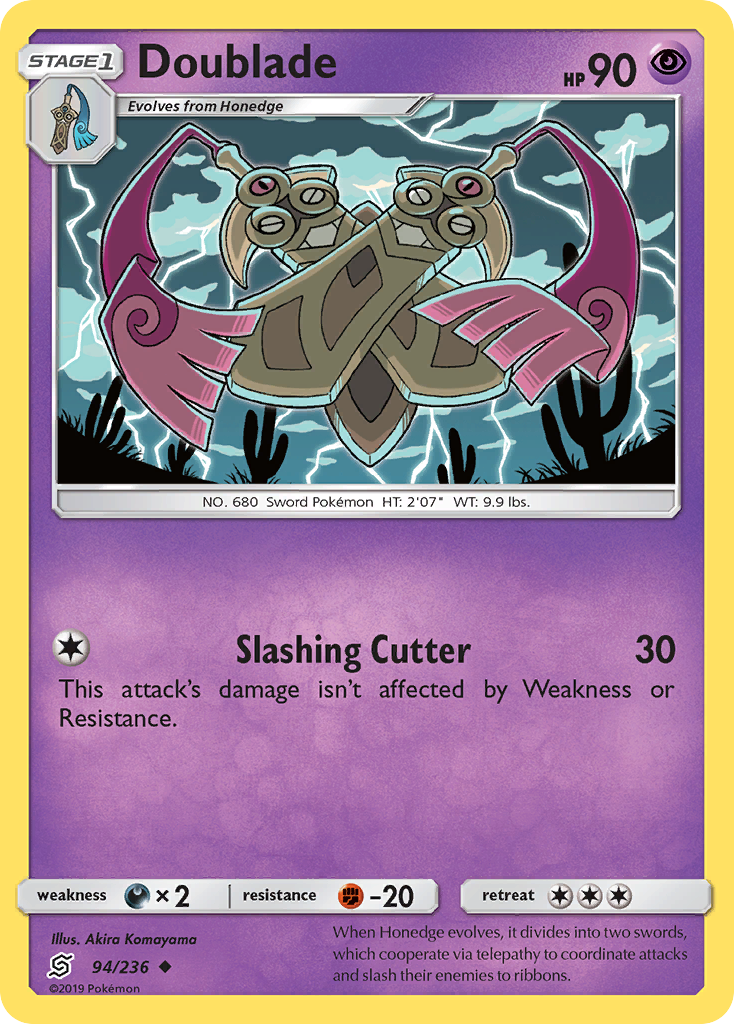 Doublade 94 Uncommon card from Unified Minds