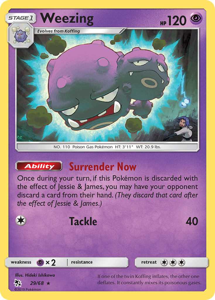 Weezing 29 Rare card from Hidden Fates
