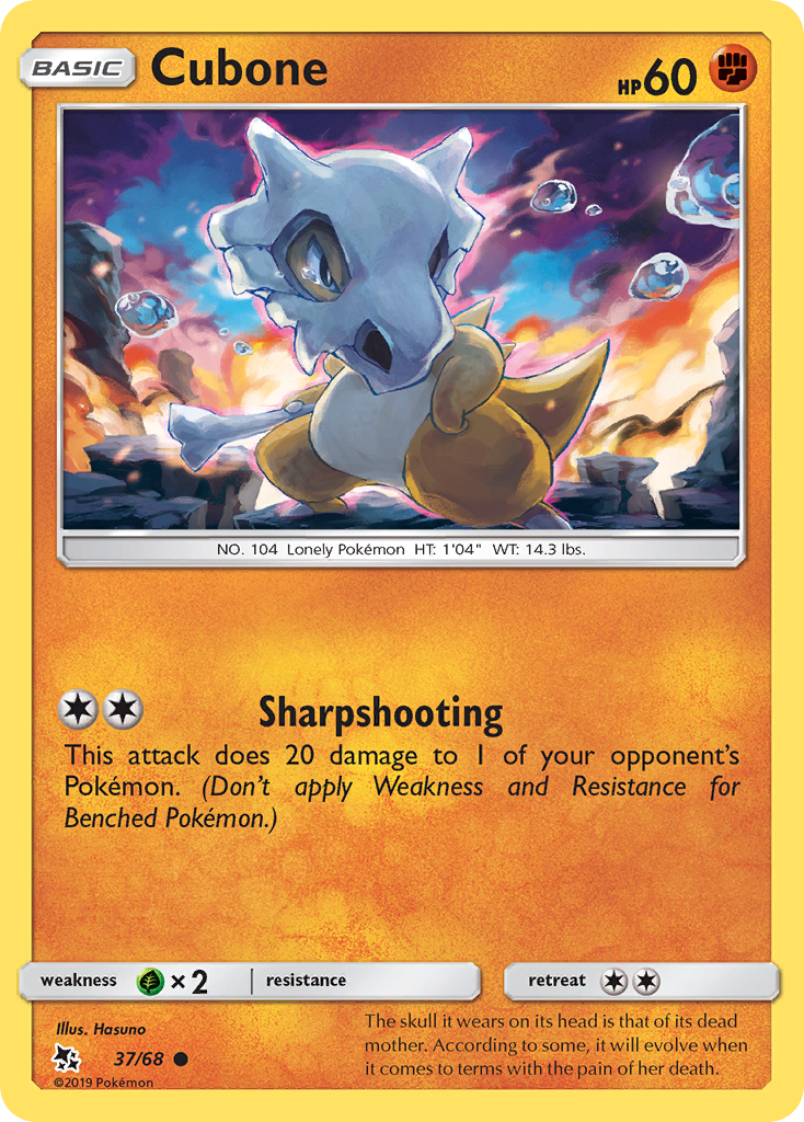 Cubone 37 Common card from Hidden Fates