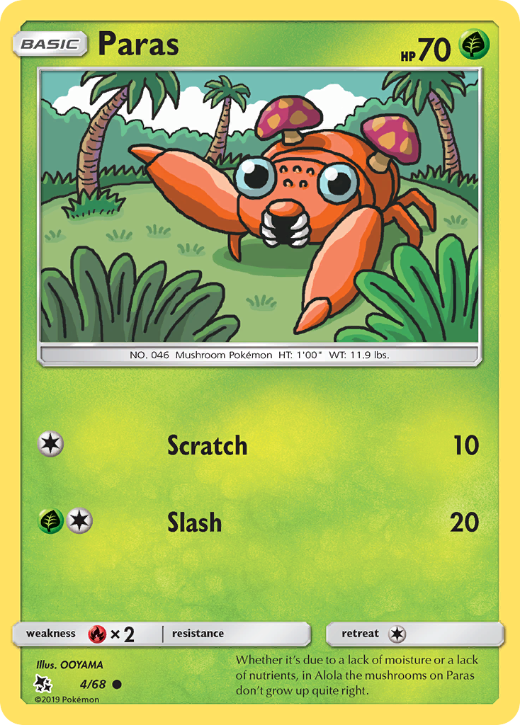Paras 4 Common card from Hidden Fates