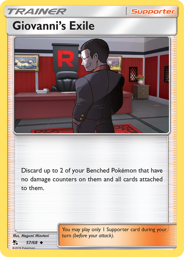 Giovanni's Exile 57 Uncommon card from Hidden Fates