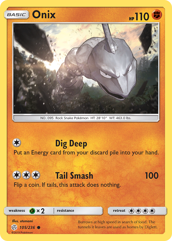 Onix 105 Common card from Cosmic Eclipse