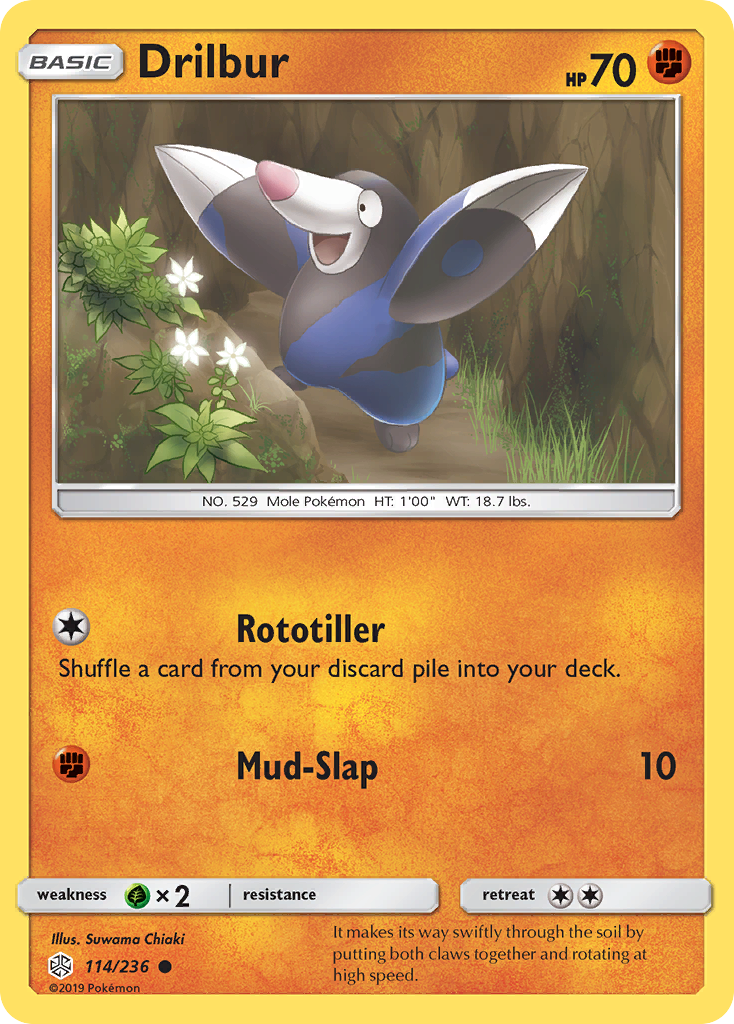 Drilbur 114 Common card from Cosmic Eclipse