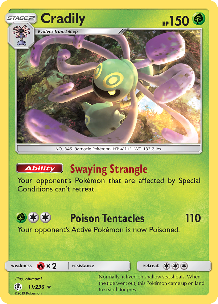 Cradily 11 Rare card from Cosmic Eclipse