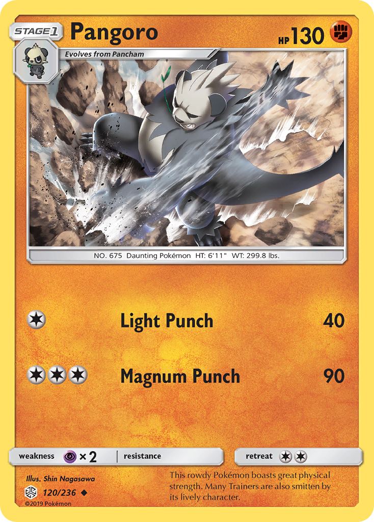 Pangoro 120 Uncommon card from Cosmic Eclipse