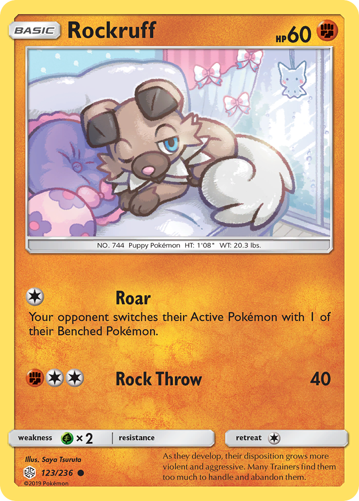 Rockruff 123 Common card from Cosmic Eclipse