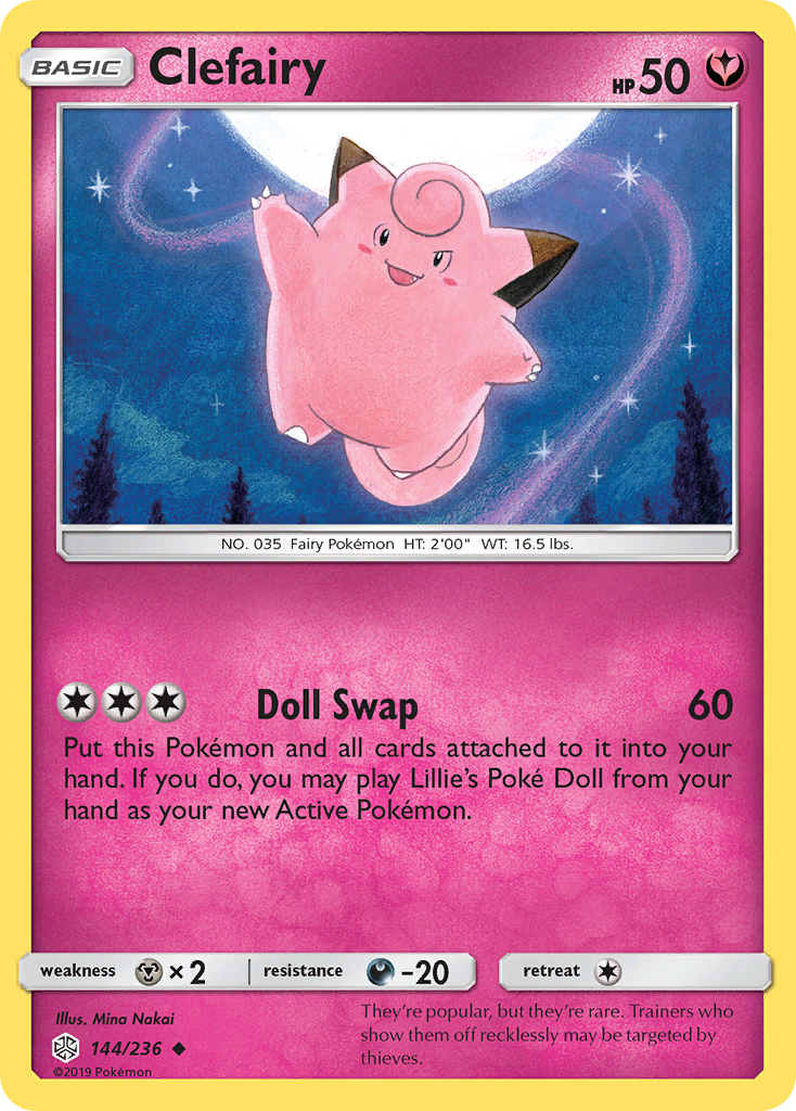 Clefairy 144/236 Uncommon card from Cosmic Eclipse