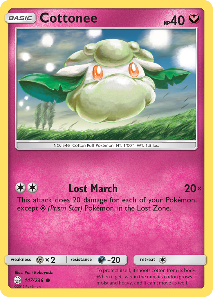 Cottonee 147 Common card from Cosmic Eclipse