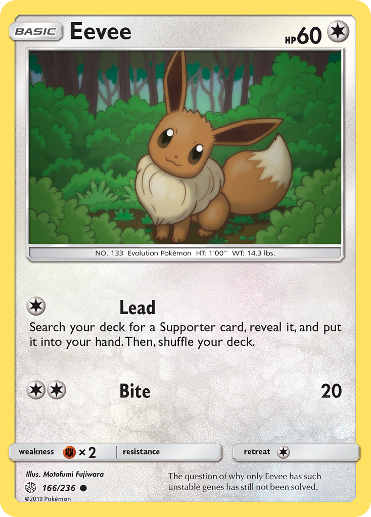Eevee 166 Common card from Cosmic Eclipse