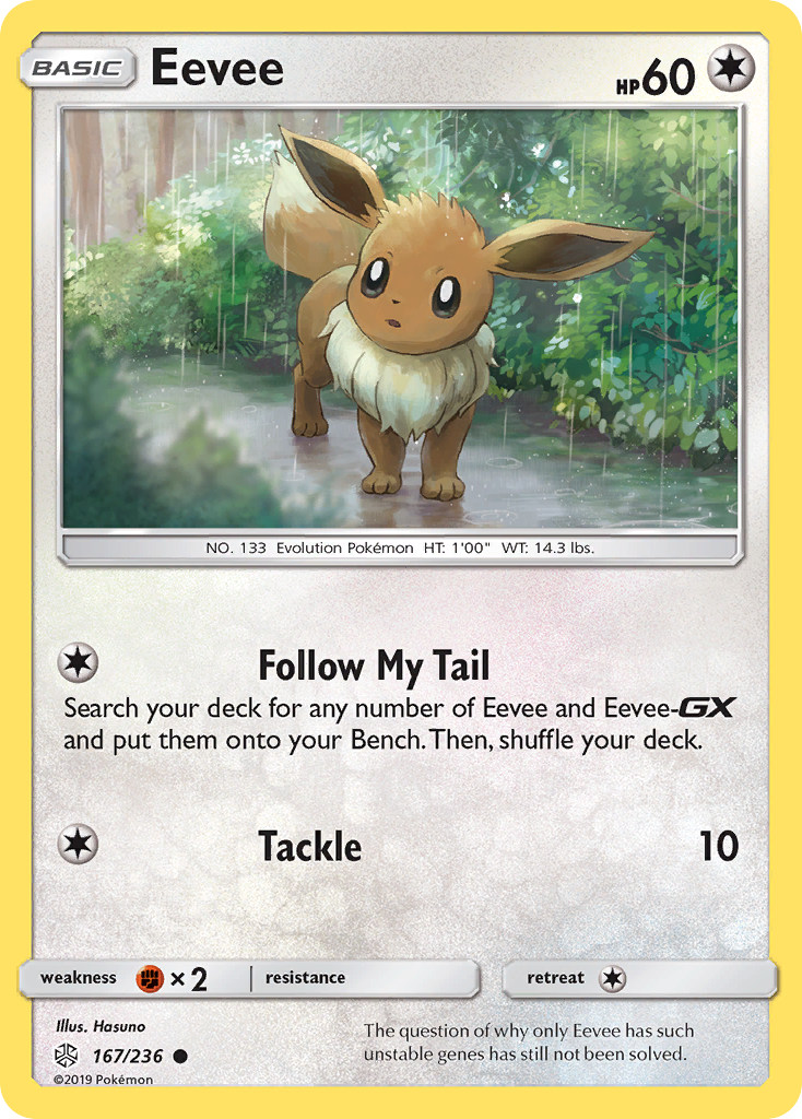 Eevee 167 Common card from Cosmic Eclipse