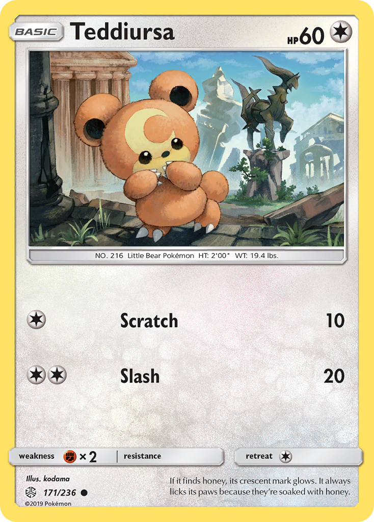 Teddiursa 171 Common card from Cosmic Eclipse