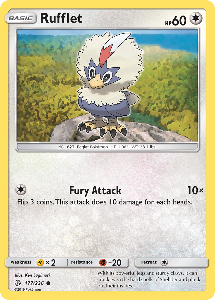 Rufflet 177 Common card from Cosmic Eclipse
