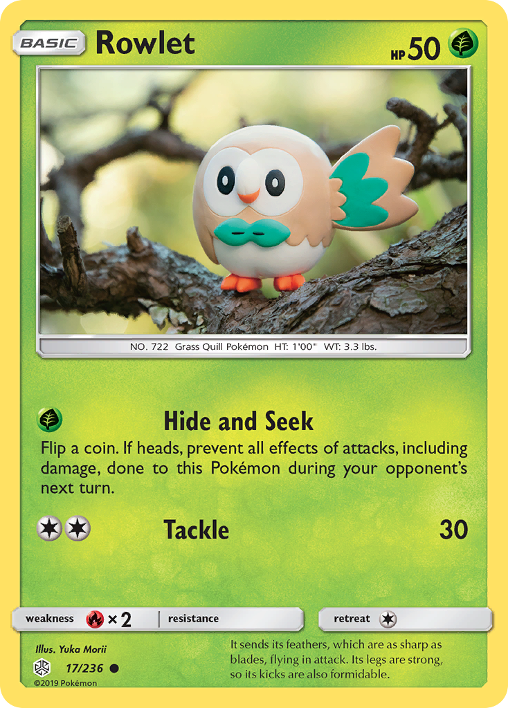 Rowlet 17/236 Common card from Cosmic Eclipse
