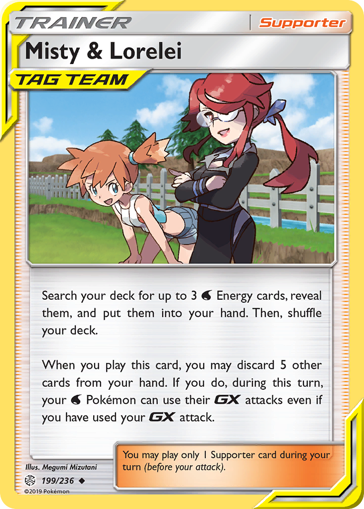 Misty & Lorelei 199 Uncommon card from Cosmic Eclipse