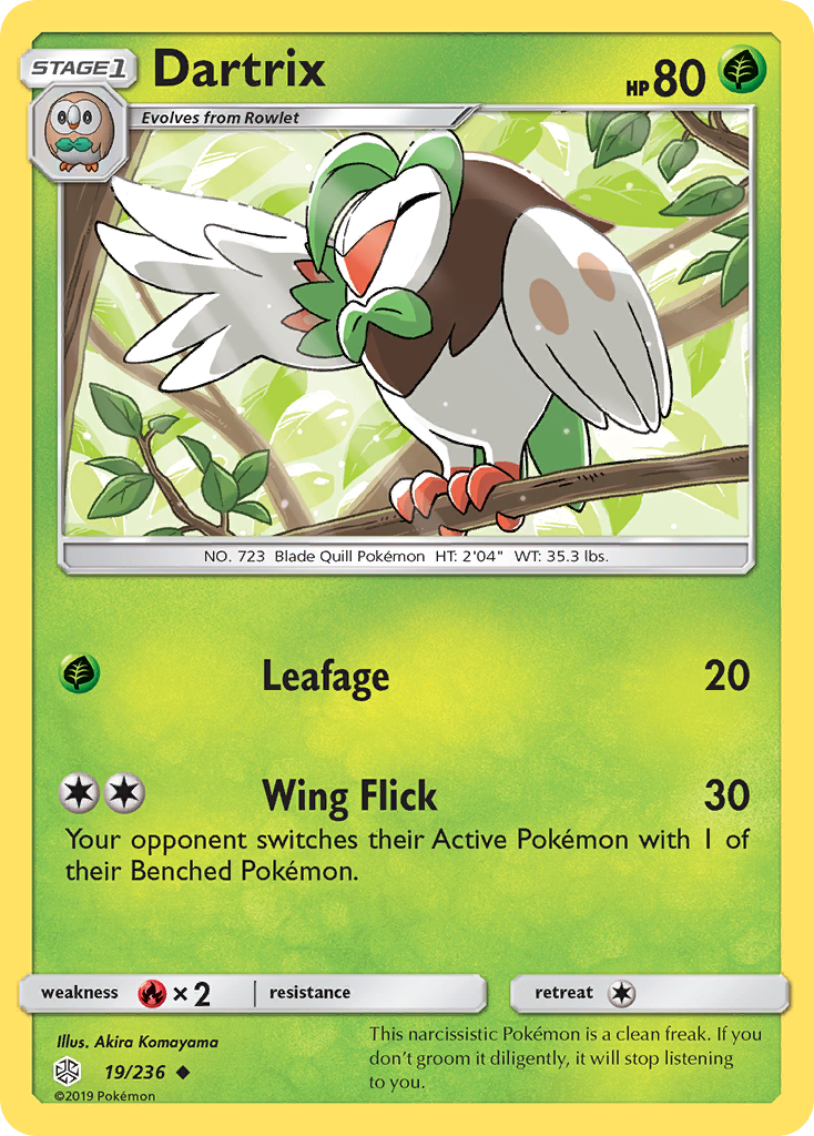 Dartrix 19 Uncommon card from Cosmic Eclipse