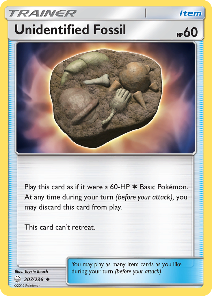 Unidentified Fossil 207/236 Uncommon card from Cosmic Eclipse