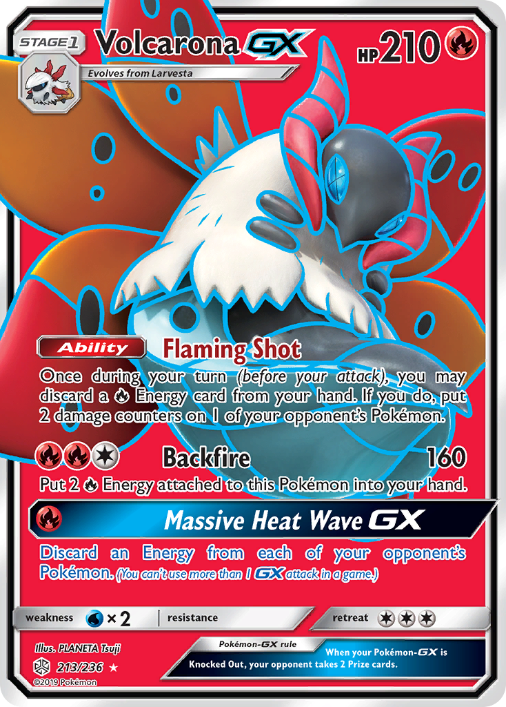 Volcarona-GX 213 Rare Ultra card from Cosmic Eclipse