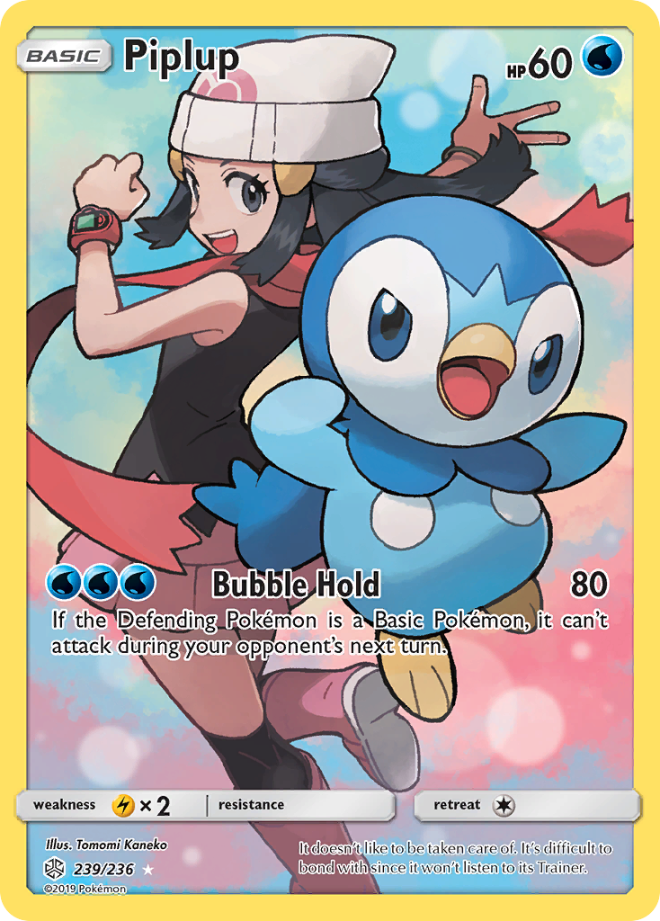 Piplup 239 Rare Secret card from Cosmic Eclipse