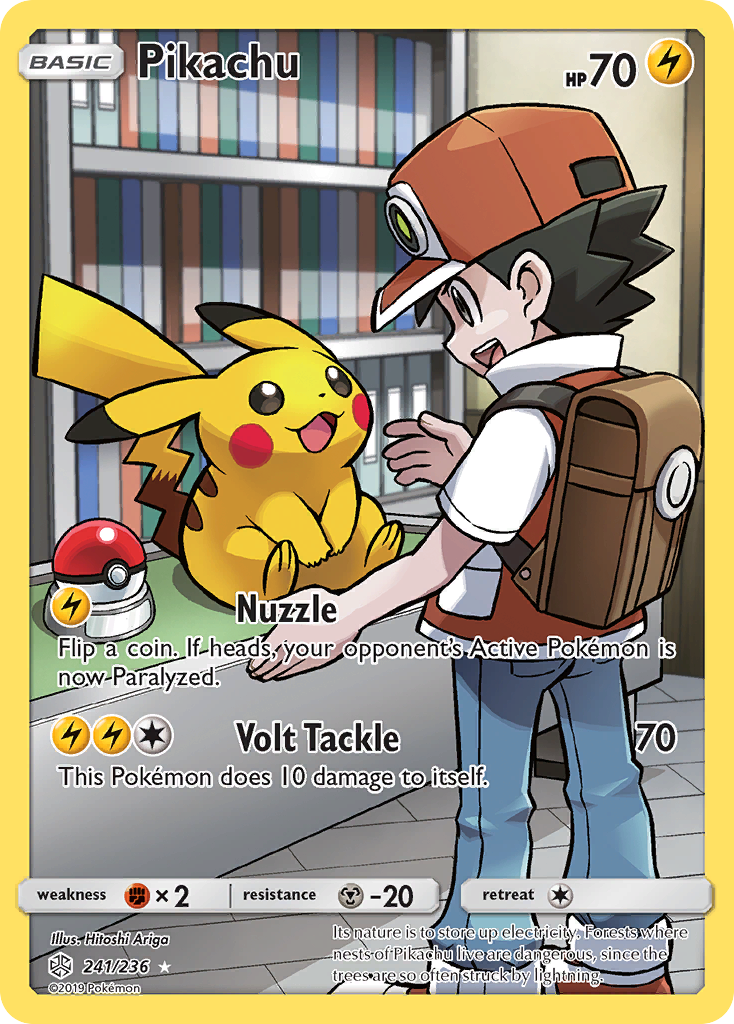 Pikachu 241 Rare Secret card from Cosmic Eclipse