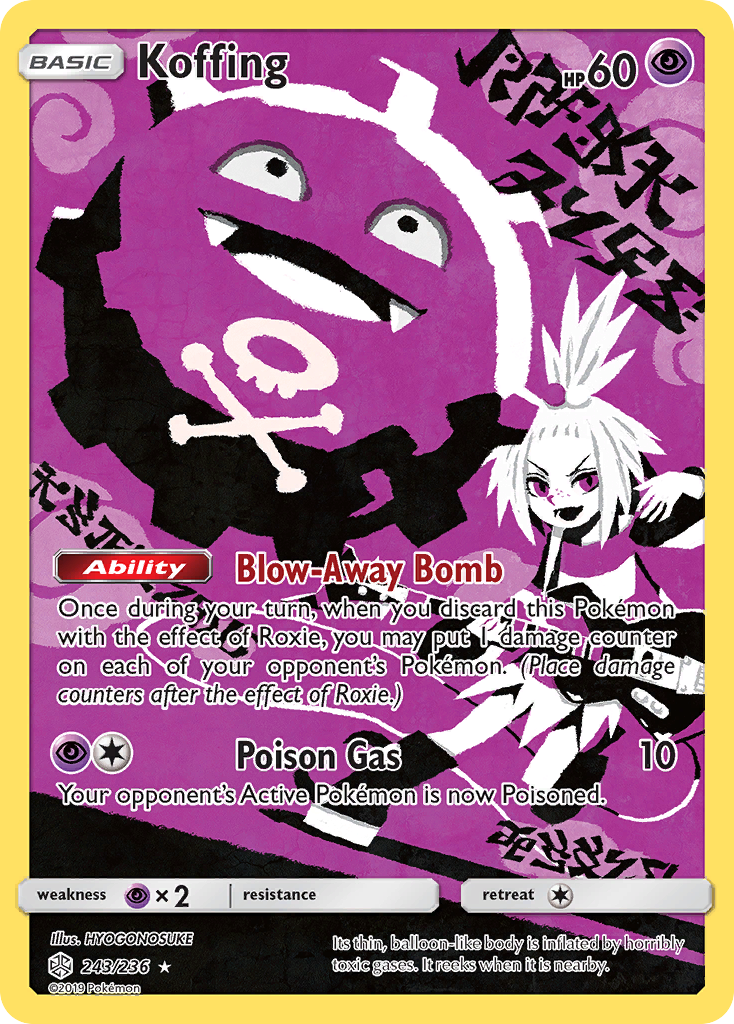 Koffing 243/236 Rare Secret card from Cosmic Eclipse