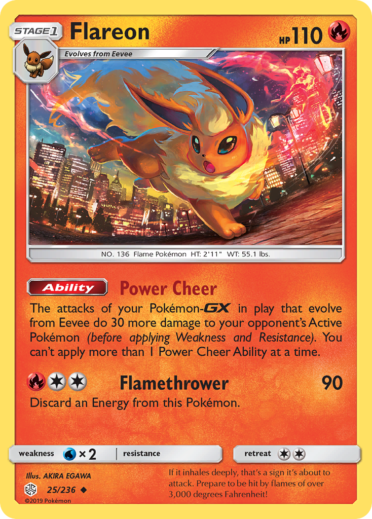 Flareon 25/236 Uncommon card from Cosmic Eclipse