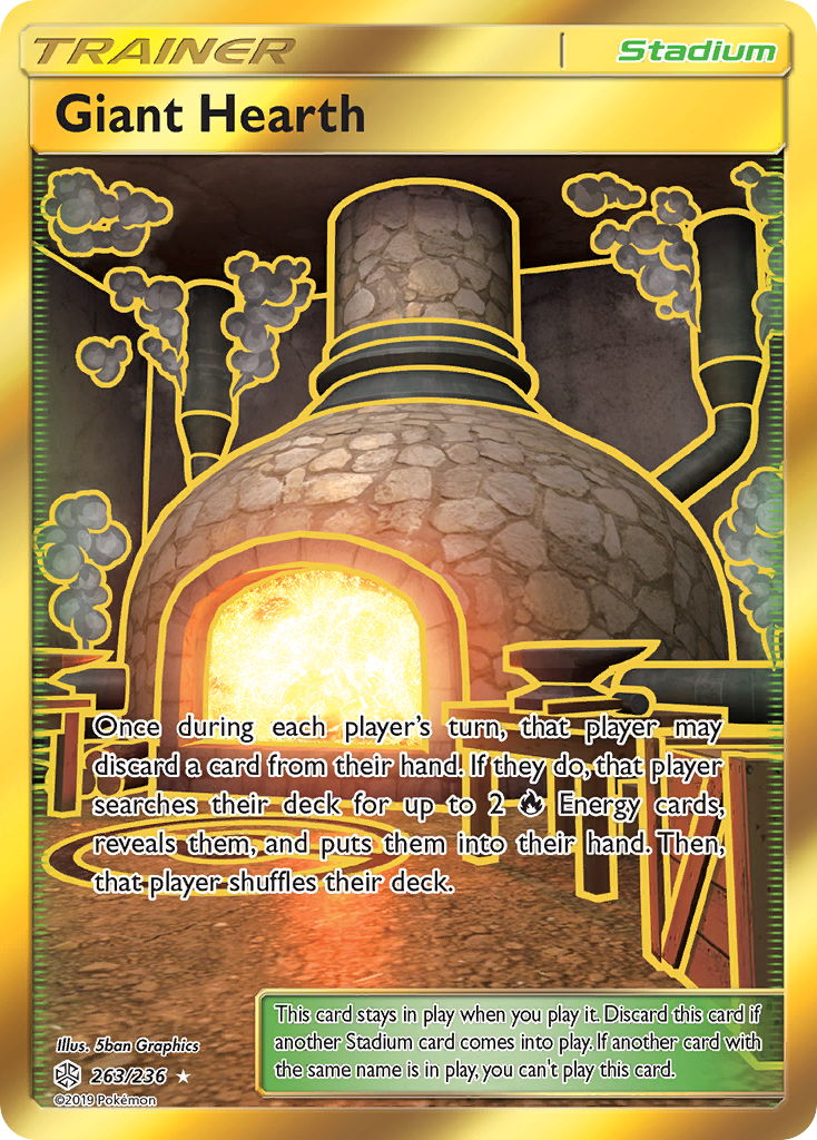 Giant Hearth 263 Rare Secret card from Cosmic Eclipse
