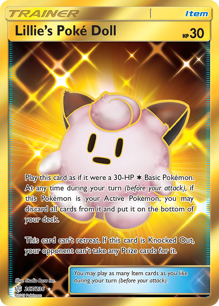 Lillie's Poké Doll 267/236 Rare Secret card from Cosmic Eclipse
