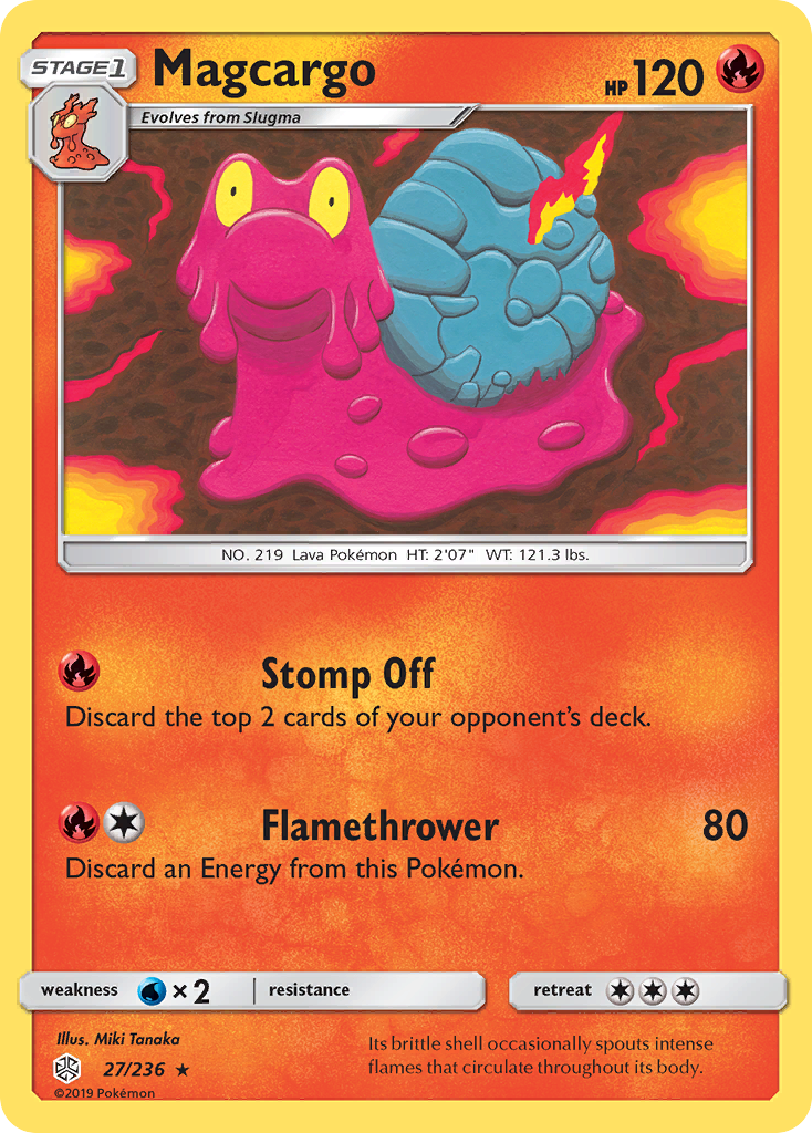 Magcargo 27 Rare card from Cosmic Eclipse