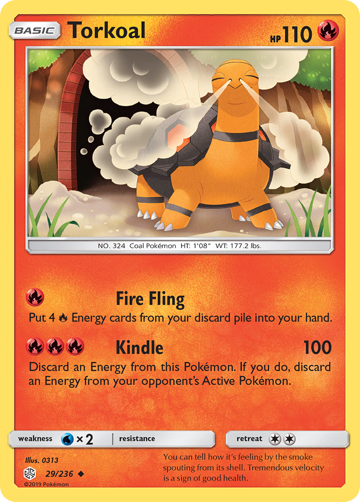 Torkoal 29 Uncommon card from Cosmic Eclipse