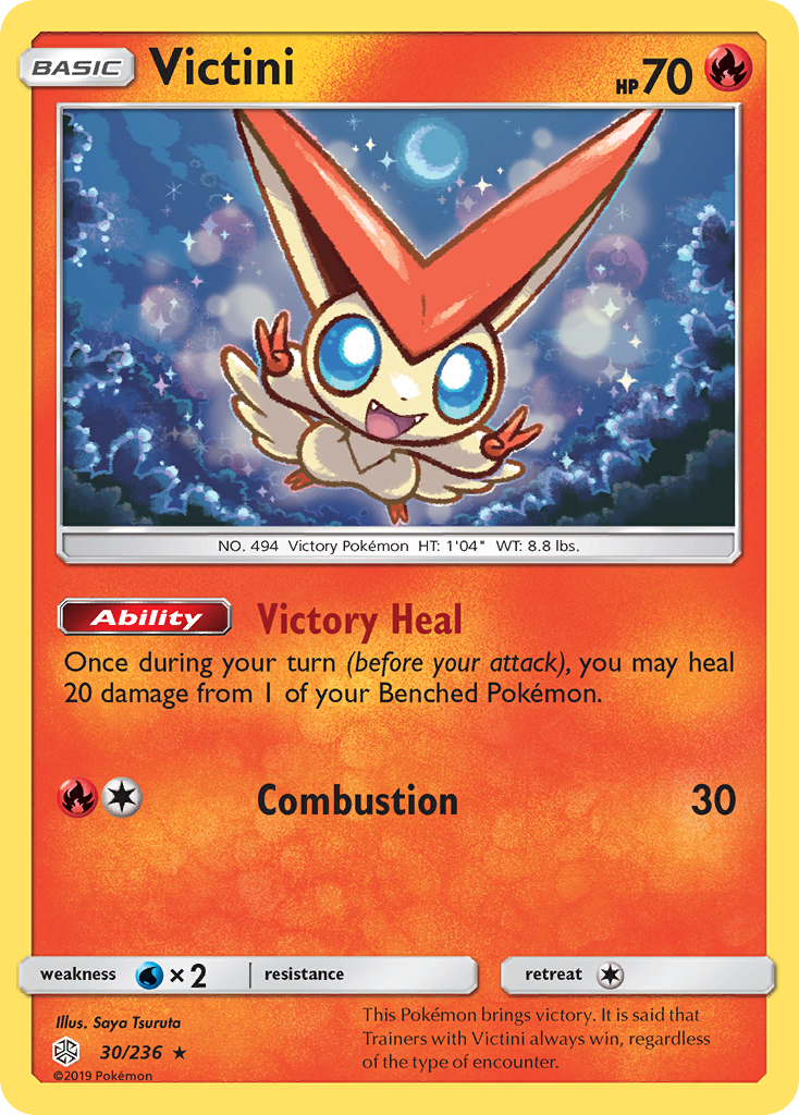 Victini 30 Rare Holo card from Cosmic Eclipse