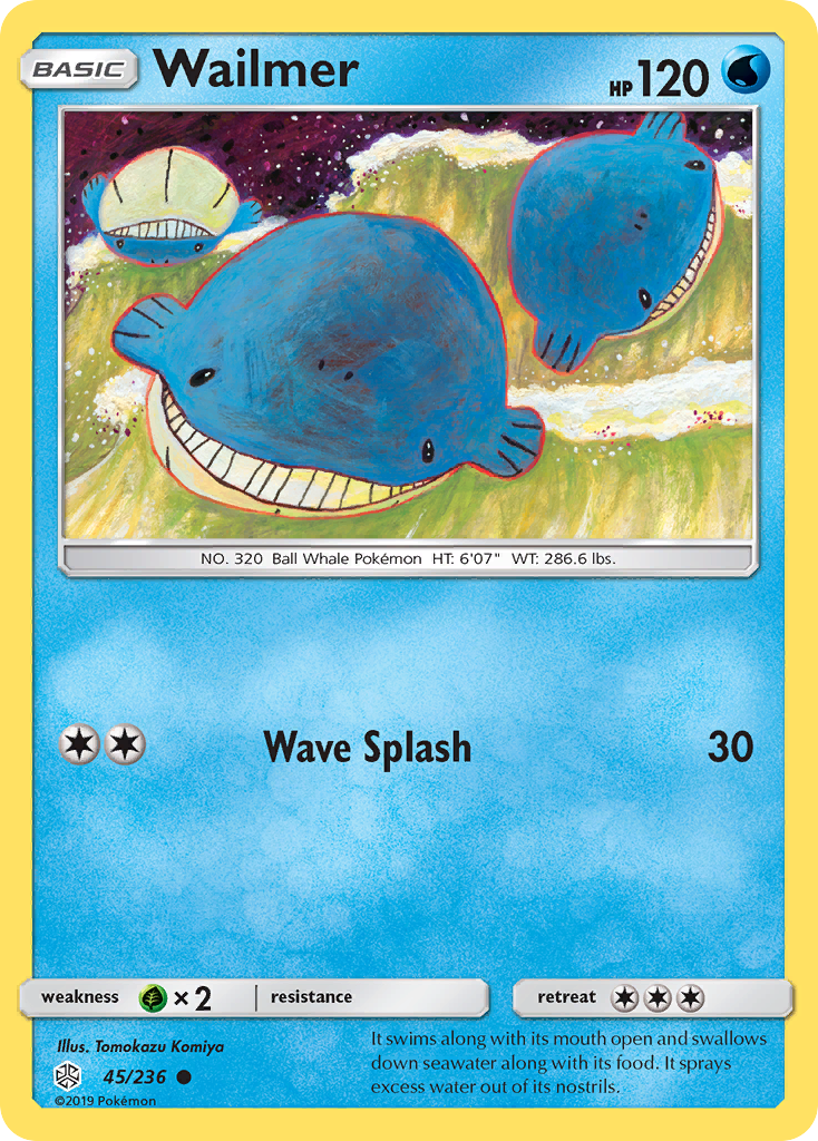 Wailmer 45 Common card from Cosmic Eclipse