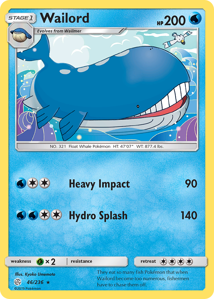 Wailord 46 Rare card from Cosmic Eclipse