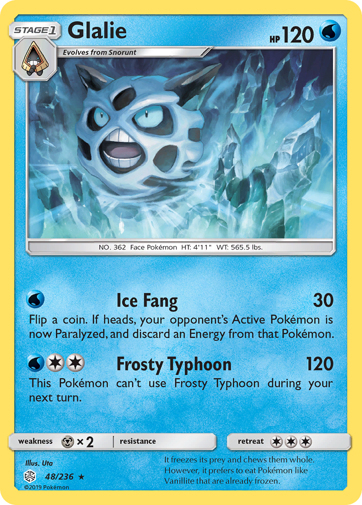 Glalie 48/236 Rare card from Cosmic Eclipse