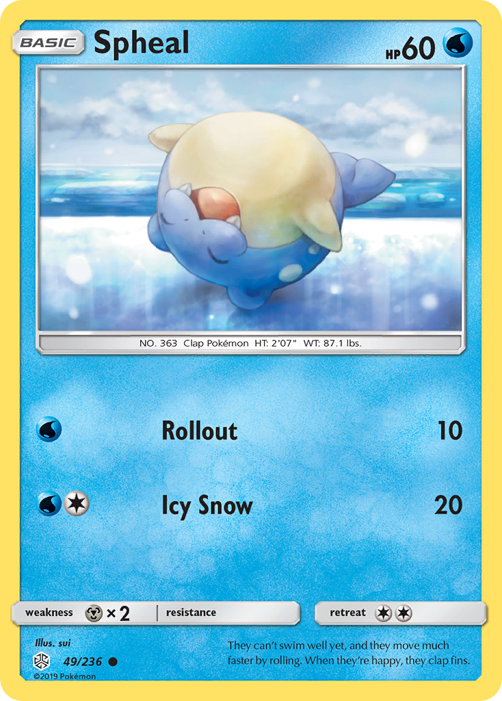 Spheal 49/236 Common card from Cosmic Eclipse