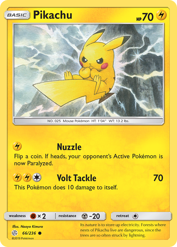 Pikachu 66 Common card from Cosmic Eclipse