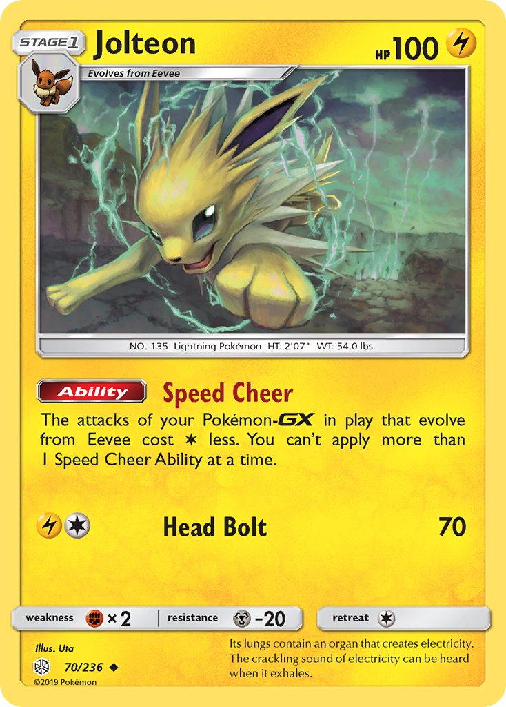 Jolteon 70 Uncommon card from Cosmic Eclipse
