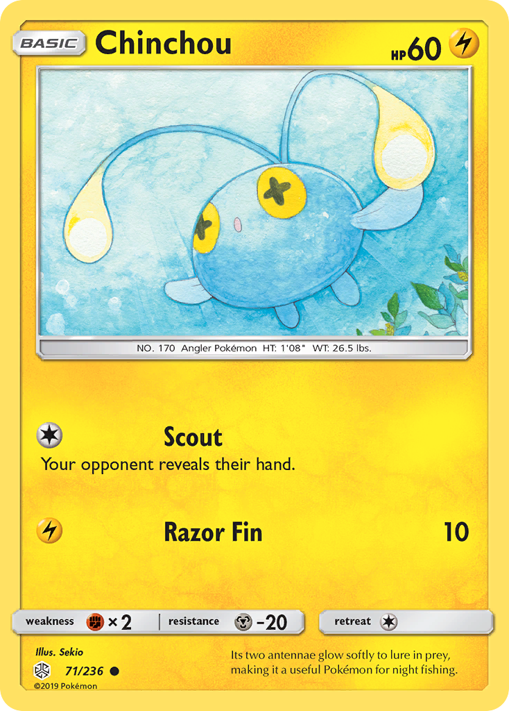 Chinchou 71 Common card from Cosmic Eclipse