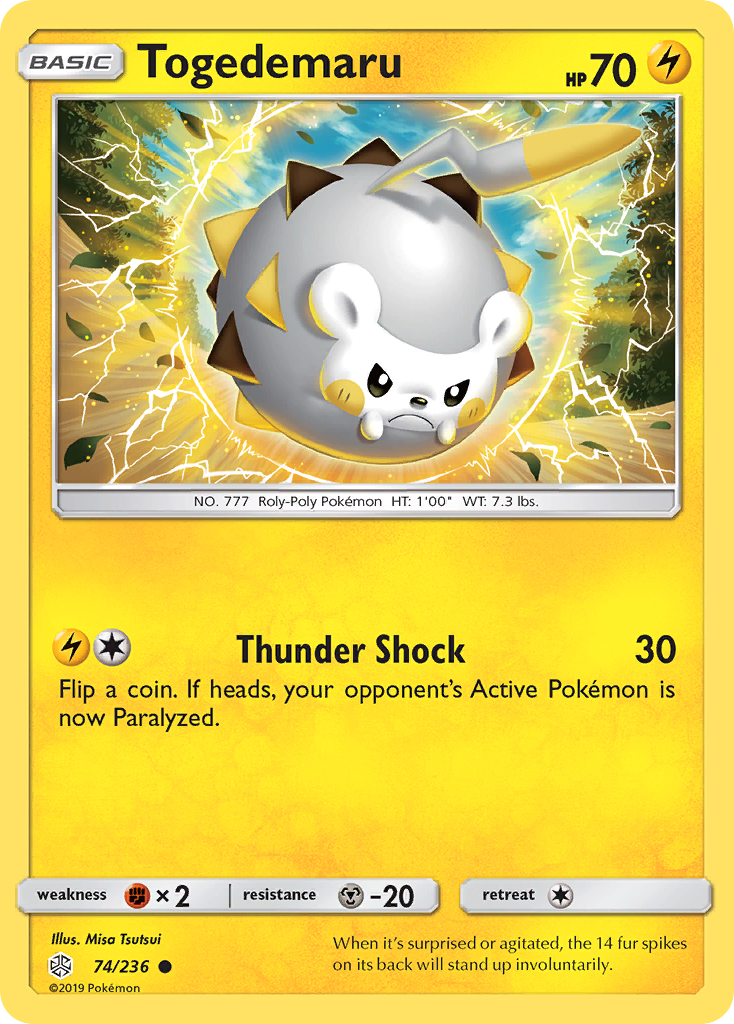 Togedemaru 74/236 Common card from Cosmic Eclipse