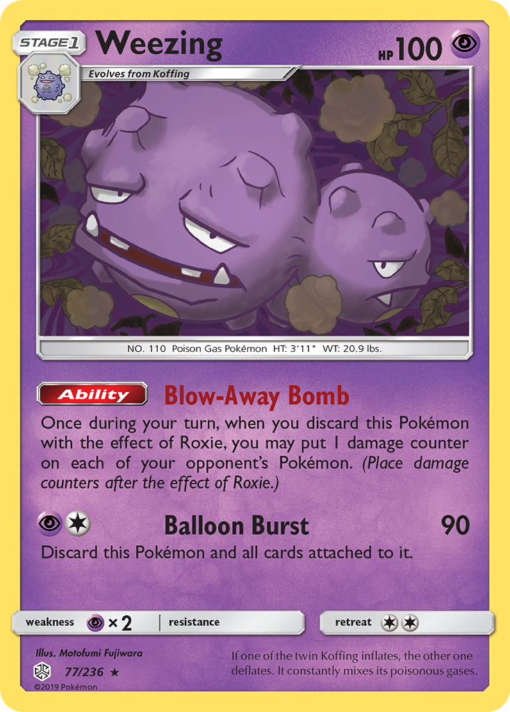 Weezing 77 Rare card from Cosmic Eclipse